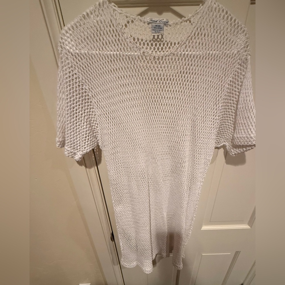 Vintage Third Coast 100% Cotton Norse Net Mesh Coverup Dress Slip One Size